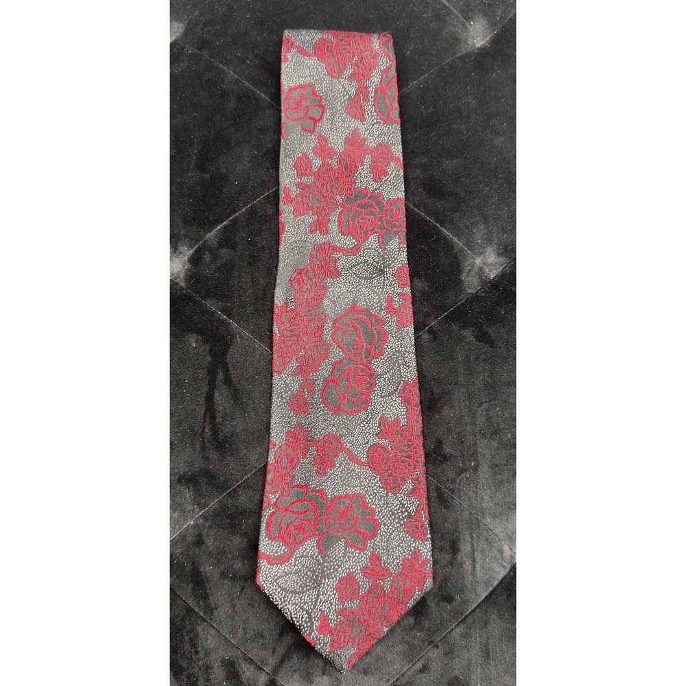 Caravaggio Men's Vintage Neck Tie Grey Red Black